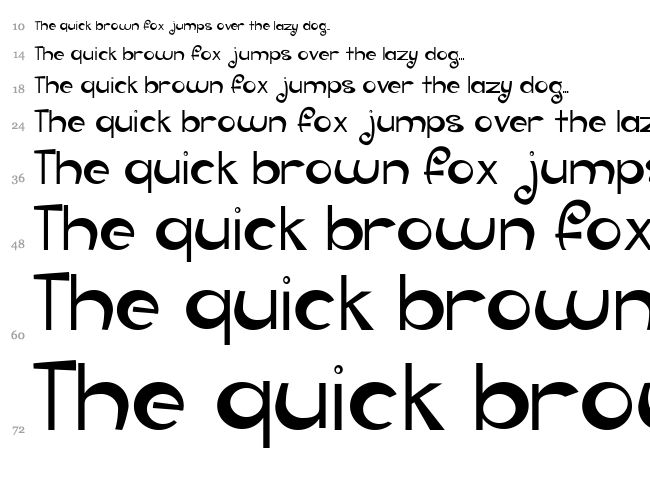 Groovy Baby font waterfall